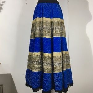 Handmade blue and gold layered skirt